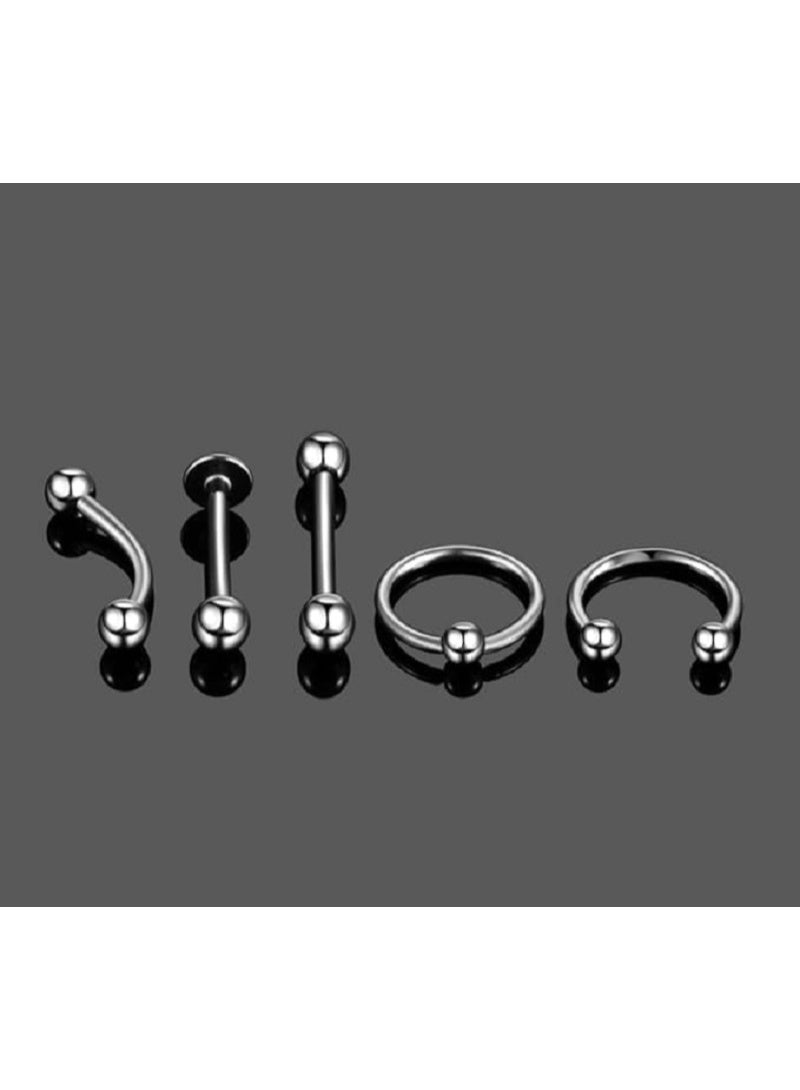 مجموعة حلقان أنف وأذن متعددة الاستخدام – تصميمات عصرية من الستانلس ستيل مقاوم للصدأ – موضة يومية أنيقة بجودة عالية ولمعان يدوم - Image 4