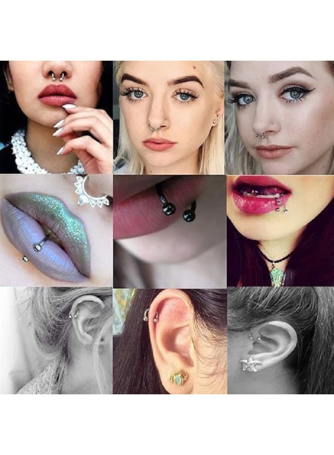 مجموعة حلقان أنف وأذن متعددة الاستخدام – تصميمات عصرية من الستانلس ستيل مقاوم للصدأ – موضة يومية أنيقة بجودة عالية ولمعان يدوم - Image 5