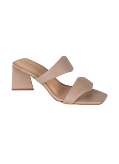 CARRANO Carrano Ladies DUO STRAPS Puffy Mid Heel Triangle Sandal Leather 429003 Cab120  - Image 1