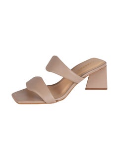 CARRANO Carrano Ladies DUO STRAPS Puffy Mid Heel Triangle Sandal Leather 429003 Cab120  - Image 3