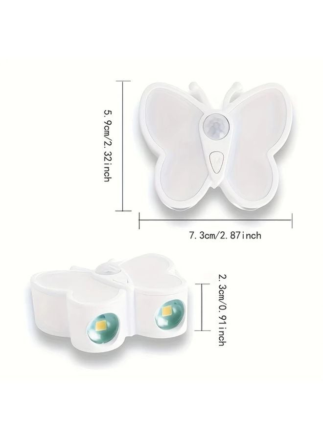 قطعتان مصباح LED فراشة ضوء ليلي مستشعر حركة قابلة لإعادة الشحن عبر USB مصباح خزانة - Image 3
