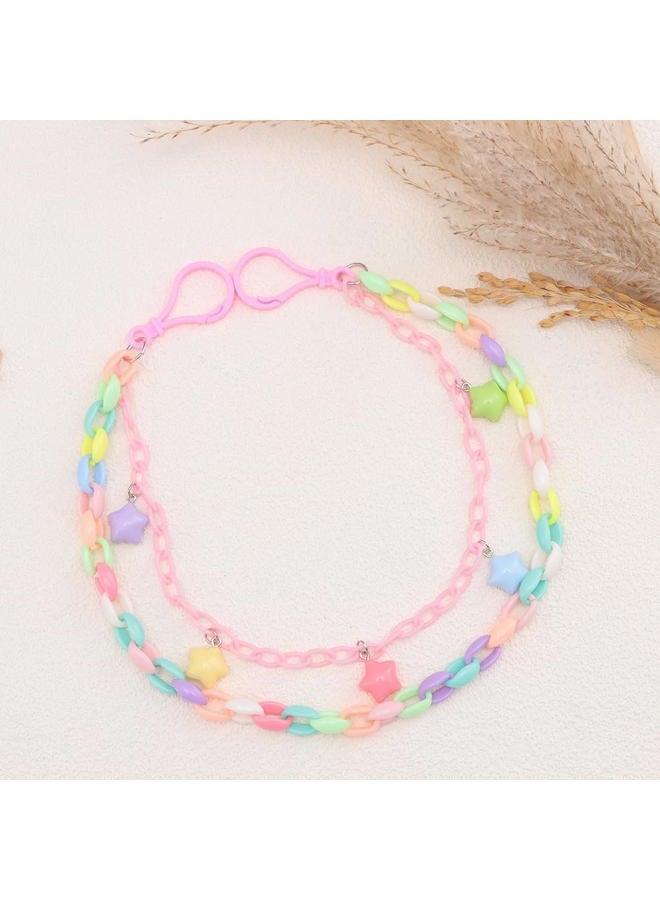 Cykdohy Y2k Cute Rainbow Stars Charm Acrylic Pants Trousers Chain for Women Men Lovely Colorful Star Layered Creative Rock Wallet Belt Pocket Waist Jeans Belly Chains Candy Color Backpack Body Accessories - Image 5