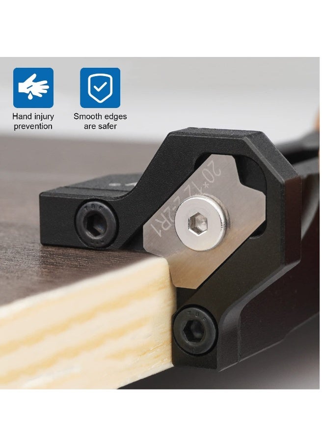 Woodworking Edge Trimmer, Manual Wood Planer Arc Scraper Chamfer Planer, Corner Planers Flattening for Wood, Smoothing Tool Small Hand Quick Trimming of (R1) - Image 2