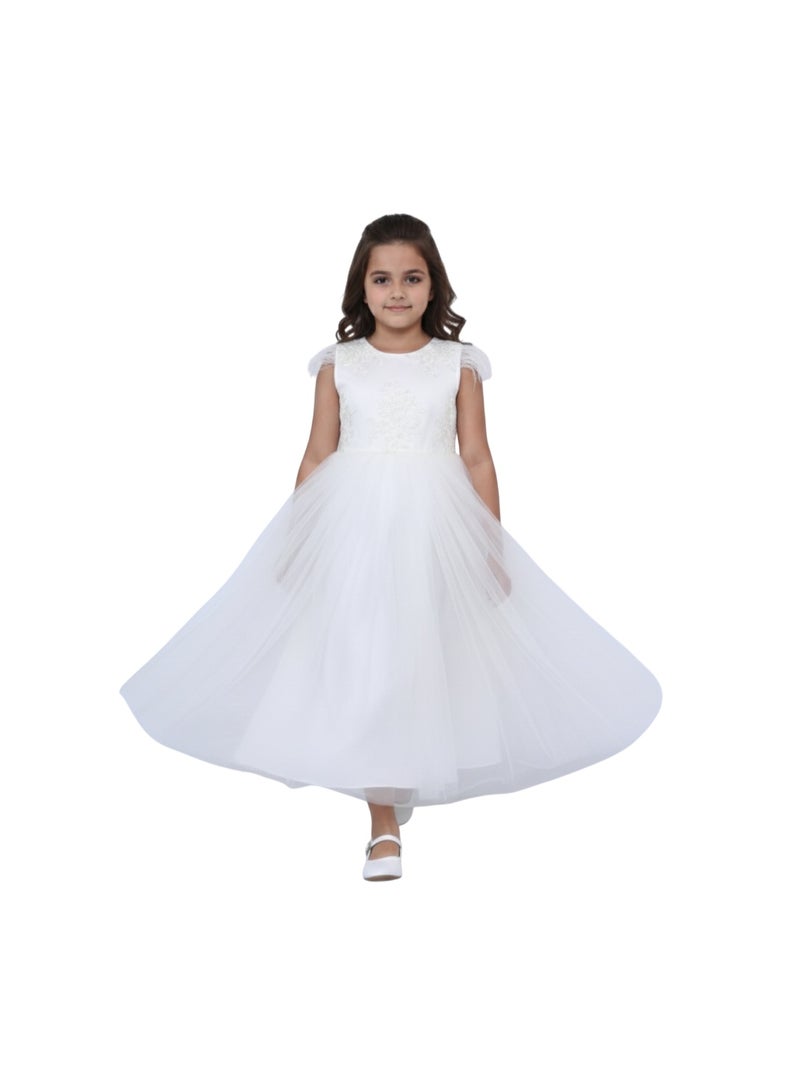 D'Daniela Long Party Dress with Patterns  Colour - Image 3