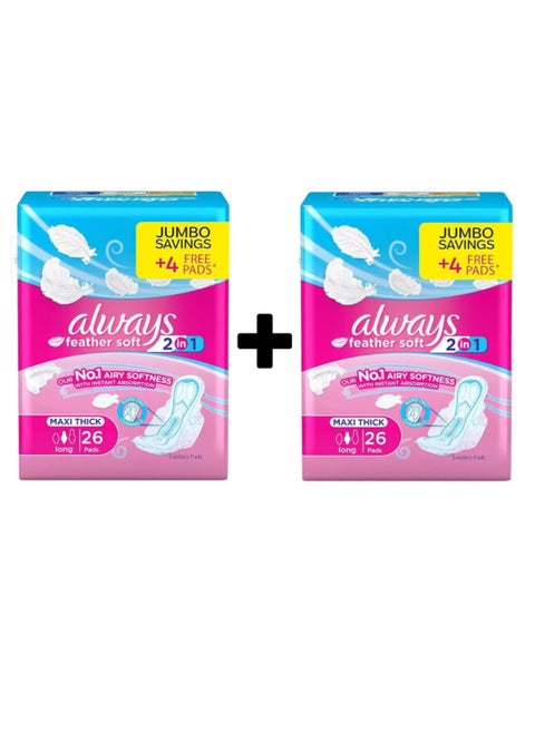 Always 2 in 1 Feather Soft Winged Pads 26 Count 2 Count