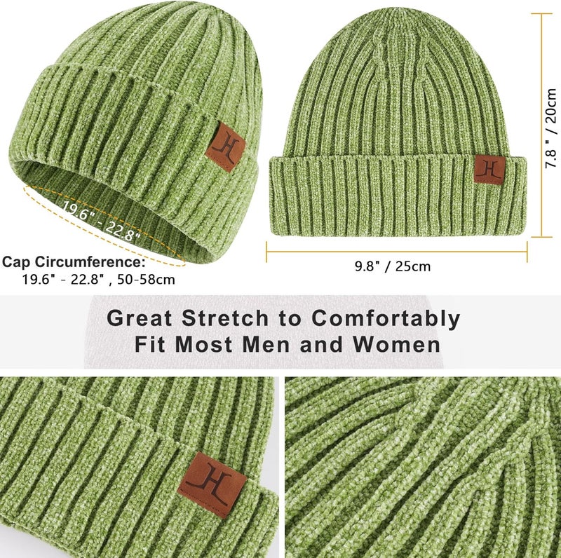 AQOTHES Womens Winter Knit Warm Hat Beanie Long Scarf Touch Screen Gloves Set Skull Caps Neck Scarves for Women - Image 2