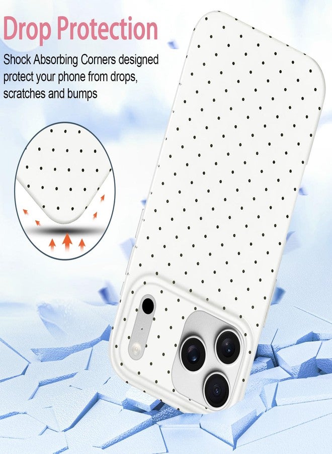 Hython for iPhone 17 Pro Max Case Cute Polka Dot Aesthetic Design Simple Cover 6.9", Thin Slim Anti-Scratch Soft TPU Bumper Shockproof Rubber Protective Phone Cases for Women Girls Girly Boys, White - Image 4