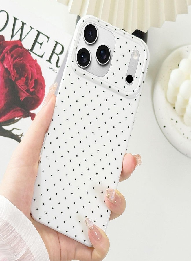 Hython for iPhone 17 Pro Max Case Cute Polka Dot Aesthetic Design Simple Cover 6.9", Thin Slim Anti-Scratch Soft TPU Bumper Shockproof Rubber Protective Phone Cases for Women Girls Girly Boys, White - Image 2