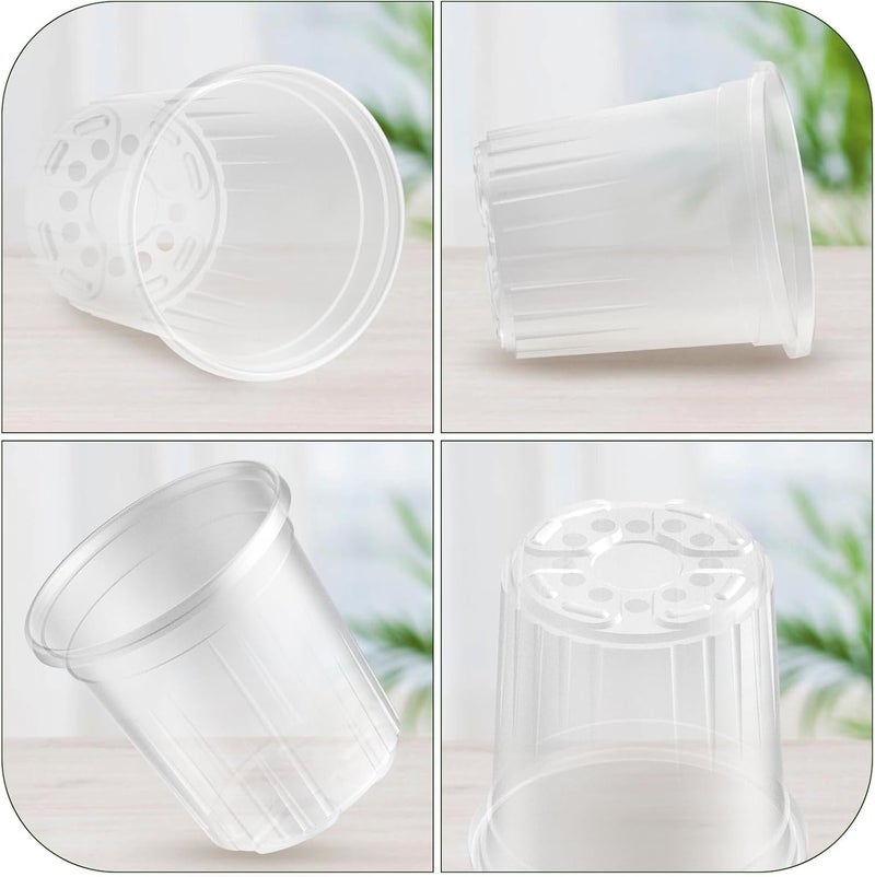 Bluepro 1 Gallon Reinforced Clear Nursery Pots with Drainage Hole, 30 Packs, 6.7 Inch Transparent Pots for Seedlings, Indoor/Outdoor Plants, Veggies, Flowers, and Professional Nursery Use - Image 5
