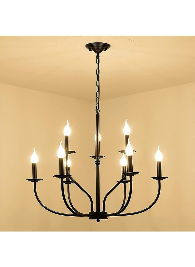 RATSAW 9 Light Farmhouse Chandelier Industrial Modern Chandelier Hanging Light Fixtures Hanging - Image 1