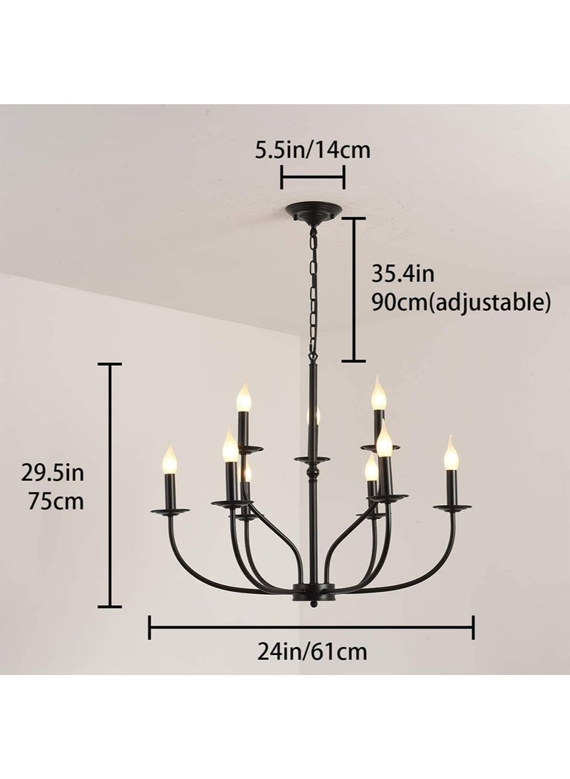 RATSAW 9 Light Farmhouse Chandelier Industrial Modern Chandelier Hanging Light Fixtures Hanging - Image 2
