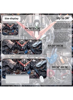 Mouse Pad Oversized Gundam Computer Keyboard Pad Cartoon Game Mouse Pad Boys E-sports Computer Thickened Desk Pad-Color:800*300*2mm-Pattern:Up To 34