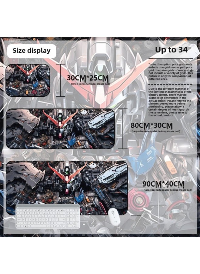 Generic - Mouse Pad Oversized Gundam Computer Keyboard Pad Cartoon Game Mouse Pad Boys E-sports Computer Thickened Desk Pad-Color:800*300*2mm-Pattern:Up To 34 - Image 1