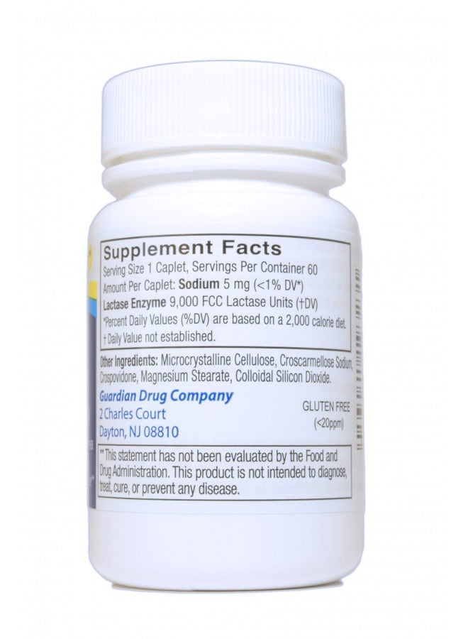 Guardian Dairy Relief Fast Acting Caplets, 9000 FCC, Lactose Intolerance Pills, Lactase Enzyme (360CT (Bottles)) - Image 2