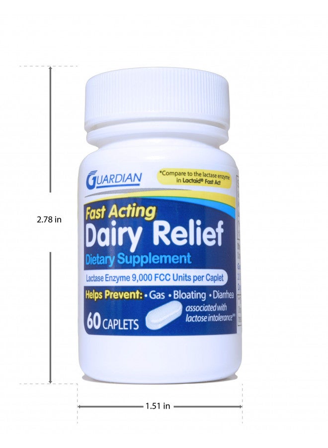 Guardian Dairy Relief Fast Acting Caplets, 9000 FCC, Lactose Intolerance Pills, Lactase Enzyme (360CT (Bottles)) - Image 3