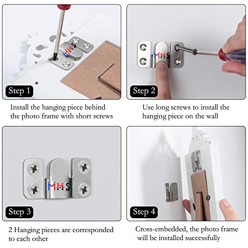MHS Portable Hanging Brackets with Screws and Wall Plugs, Pack of 4 - Ideal for Photo Frames, Mirrors, and Furniture - Image 5