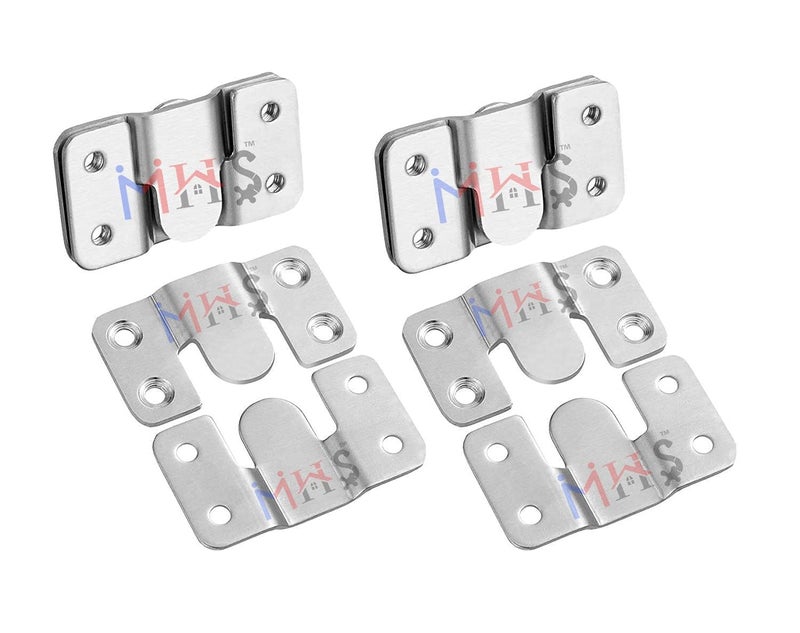 MHS Portable Hanging Brackets with Screws and Wall Plugs, Pack of 4 - Ideal for Photo Frames, Mirrors, and Furniture - Image 1