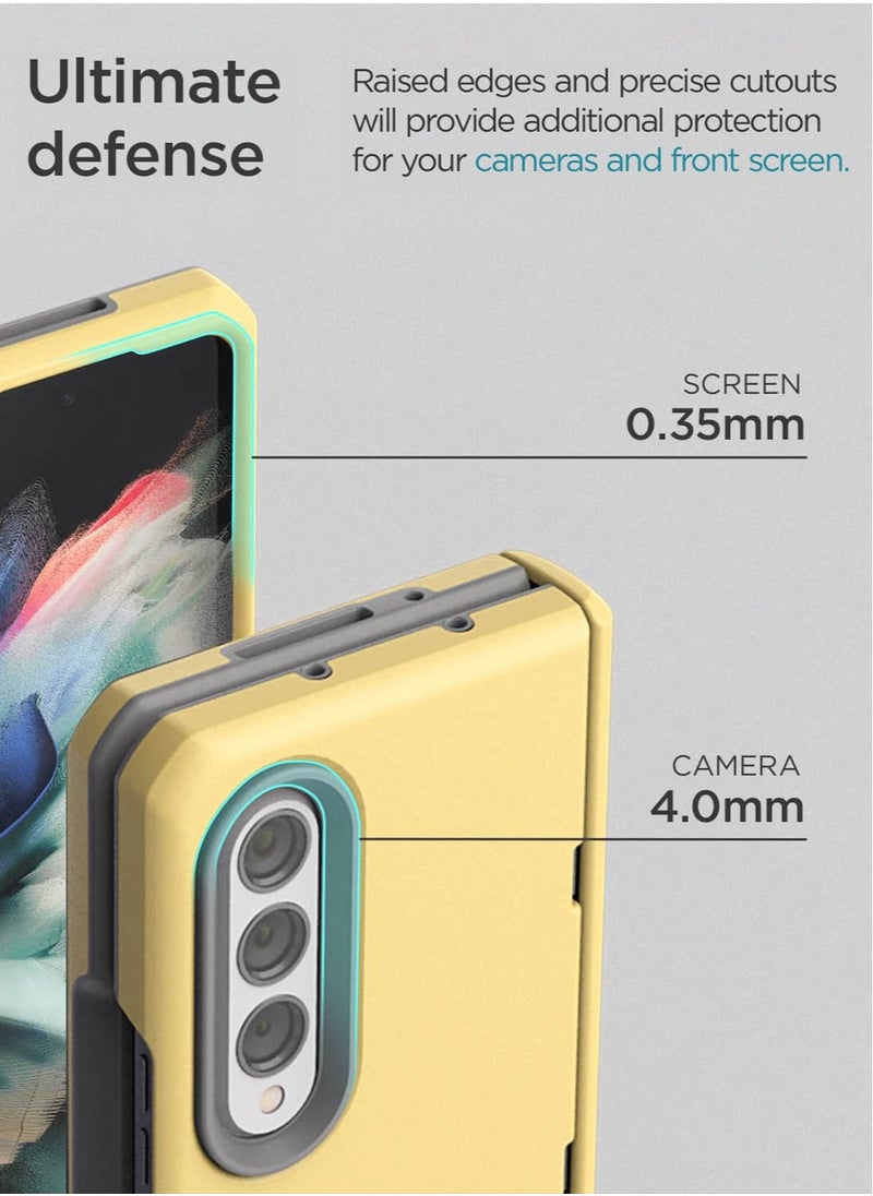 VRS Design Terra Guard Modern Case Cover with Hinge Protection for Samsung Galaxy Z Fold 3 - Lemonade  - Image 3