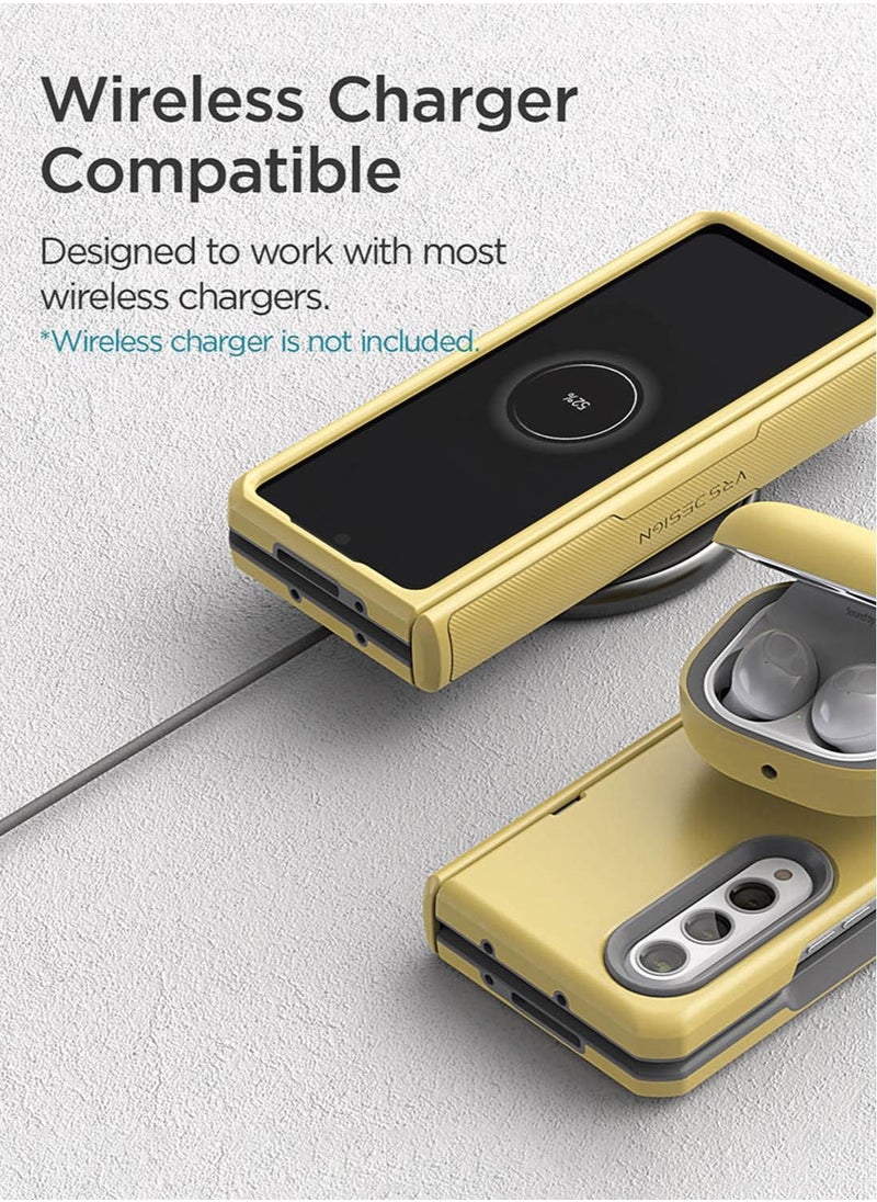 VRS Design Terra Guard Modern Case Cover with Hinge Protection for Samsung Galaxy Z Fold 3 - Lemonade  - Image 5