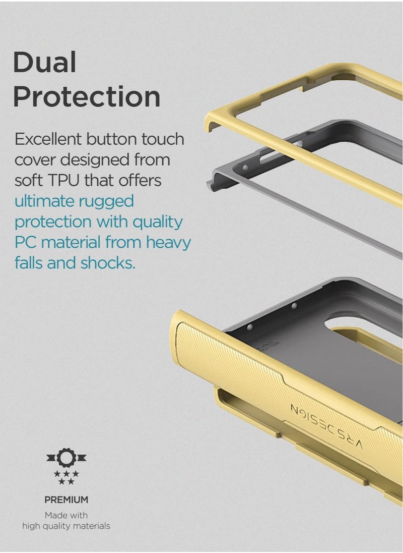 VRS Design Terra Guard Modern Case Cover with Hinge Protection for Samsung Galaxy Z Fold 3 - Lemonade  - Image 4