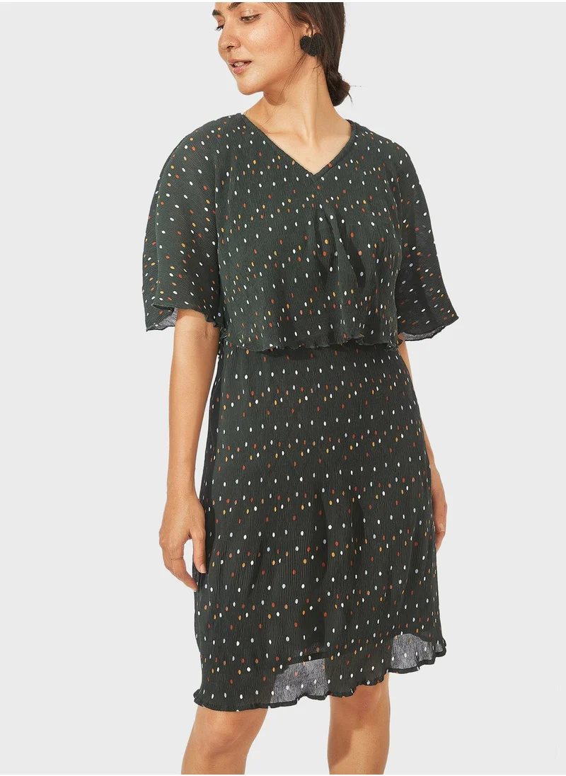 The Label Life Polka Dot Pleated Dress