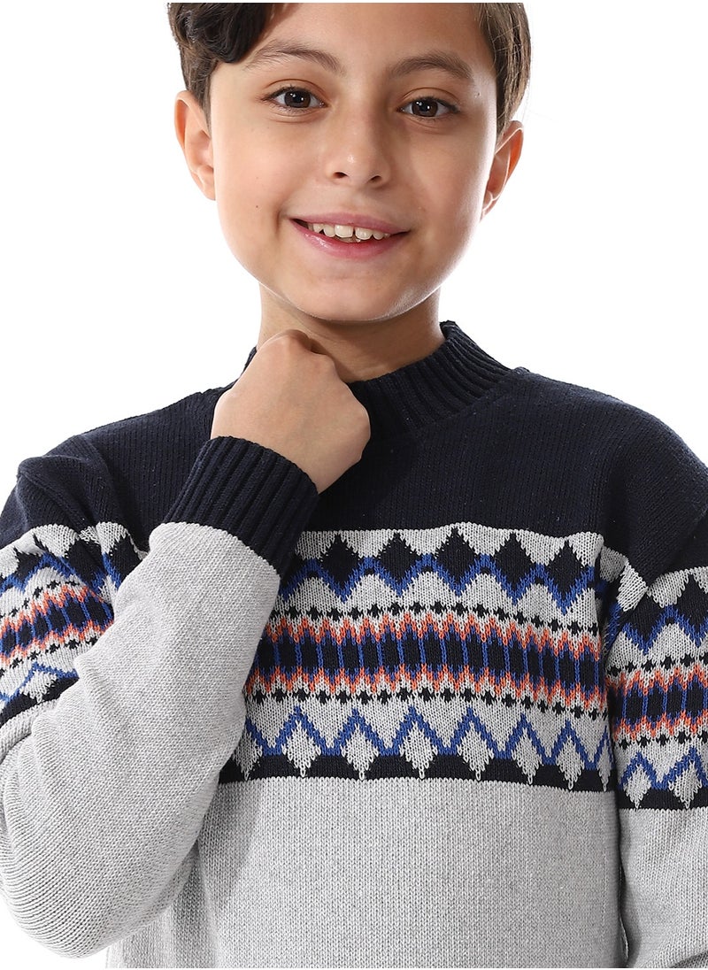 Caesar - Wool Boys Pullover With Multi Design - Image 1