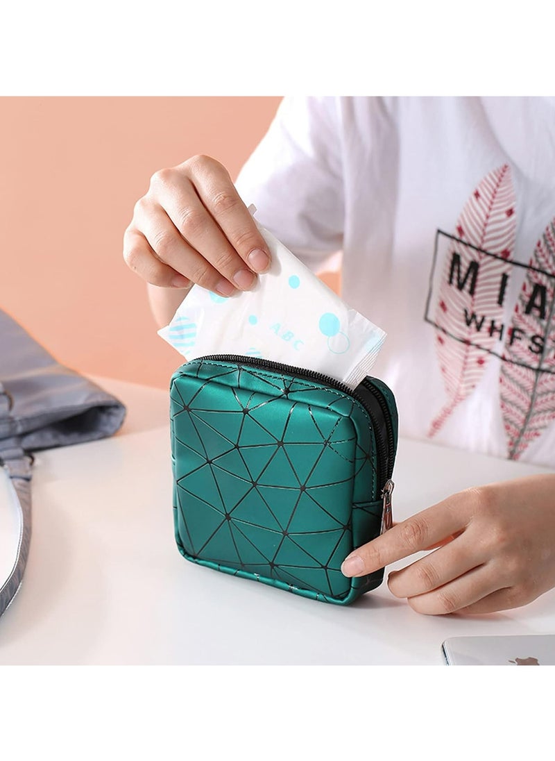 Oasisgalore 2pcs Sanitary Pad Storage Bags - Menstruation Pouch for Teen Girls and Women (Black and Green)  - Image 5