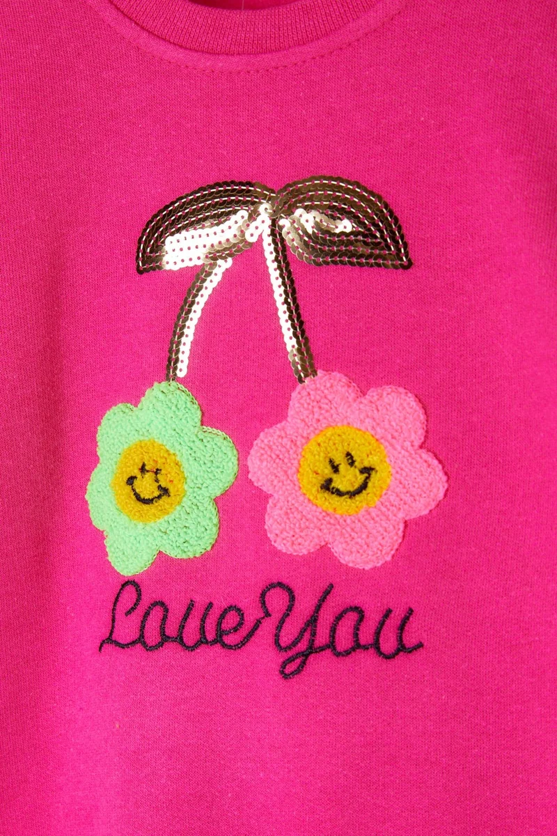 Tofisa Girl Fuchsia Embroidered Two Piece Set - 26085