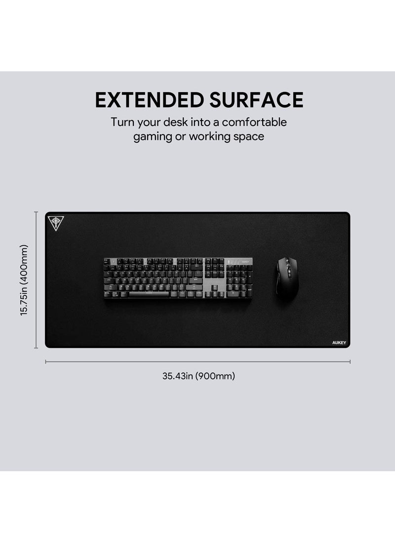 Gaming Mouse Pad Large XL (900 X 400 X 4 MM) Thick Extended Mouse Mat Non-Slip Spill-Resistant Desk Pad with Special-Textured Surface, Anti-Fray Stitched Edges for Keyboard, PC - Black - pzsku/Z4A74CA980DCAAA54F97FZ/45/_/1731319419/fd29941b-3e07-4dec-bc26-ec0b4286ec7e