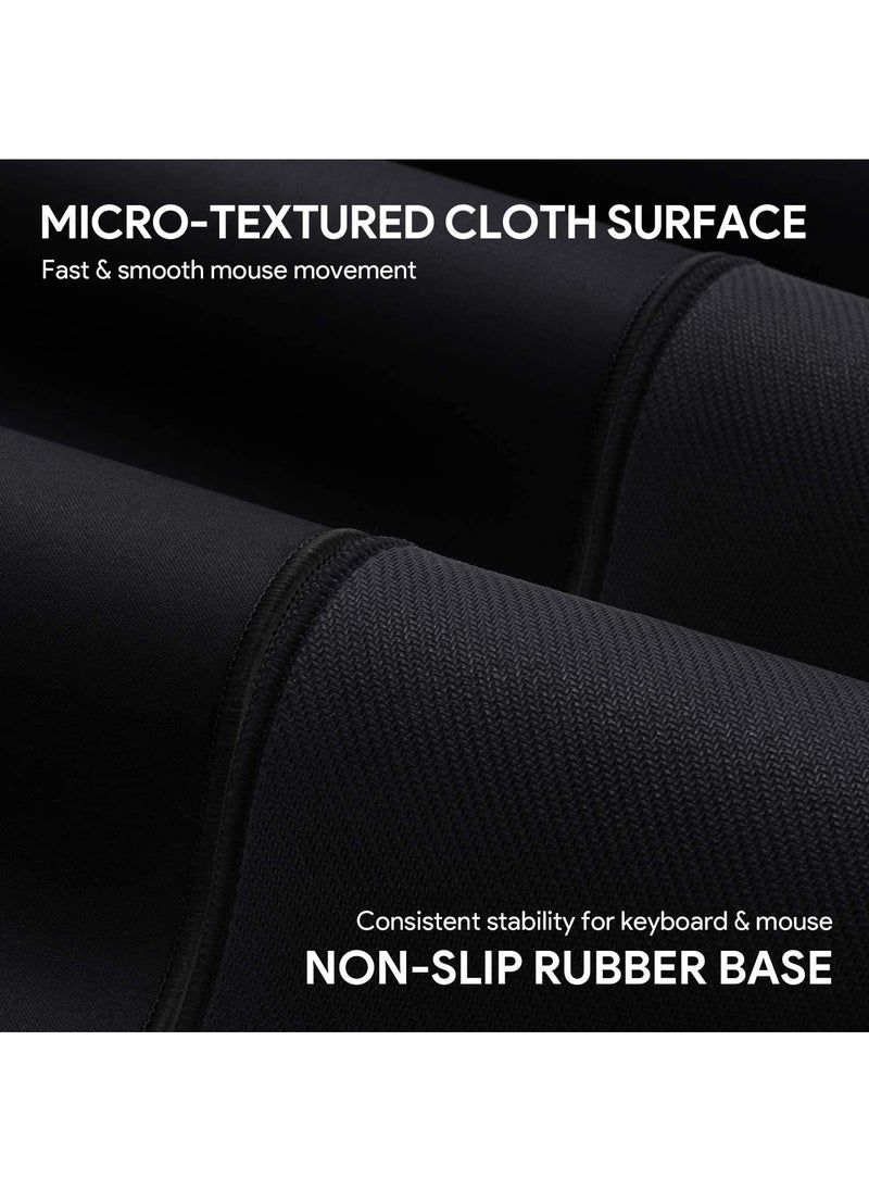 Gaming Mouse Pad Large XL (900 X 400 X 4 MM) Thick Extended Mouse Mat Non-Slip Spill-Resistant Desk Pad with Special-Textured Surface, Anti-Fray Stitched Edges for Keyboard, PC - Black - pzsku/Z4A74CA980DCAAA54F97FZ/45/_/1731319425/e765bad2-3d2c-4bbc-b6d6-5f7ac51b5819