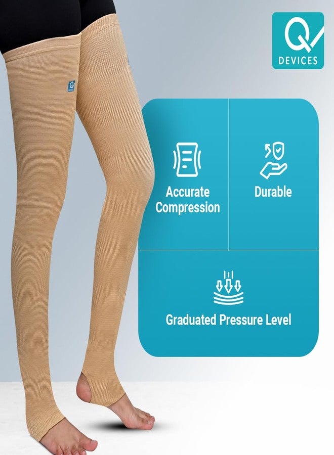 Q DEVICES Varicose Vein Stockings Above Knee (ABOVE KNEE, S) - Image 4