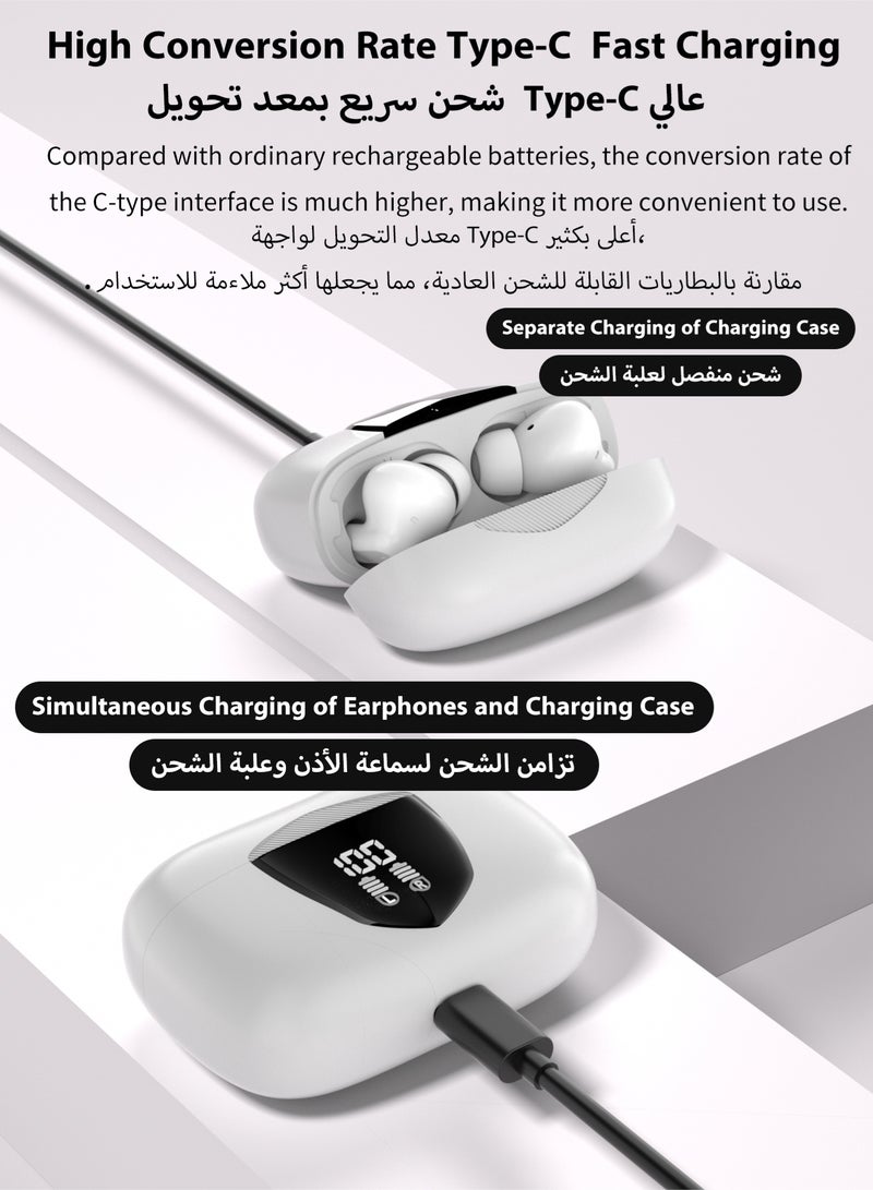 وابيك سماعات بلوتوث من علامة كورية – لاسلكية حقيقية، وزن فائق الخفة 3.9 جم، درايفرات 13 مم، 4 ميكروفونات، بلوتوث ‎5.3‎، جهير قوي، تشغيل لمدة 48 ساعة، مقاومة للماء ‎IPX5‎ - Image 3