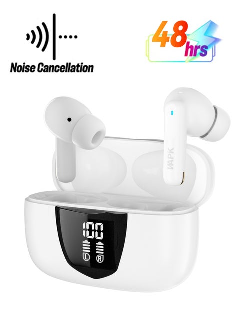 سماعات بلوتوث من علامة كورية – لاسلكية حقيقية، وزن فائق الخفة 3.9 جم، درايفرات 13 مم، 4 ميكروفونات، بلوتوث ‎5.3‎، جهير قوي، تشغيل لمدة 48 ساعة، مقاومة للماء ‎IPX5‎