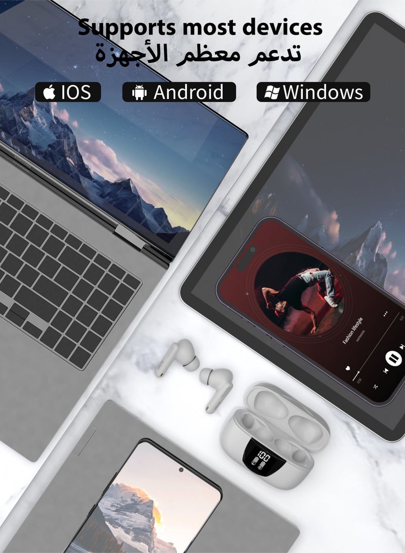 وابيك سماعات بلوتوث من علامة كورية – لاسلكية حقيقية، وزن فائق الخفة 3.9 جم، درايفرات 13 مم، 4 ميكروفونات، بلوتوث ‎5.3‎، جهير قوي، تشغيل لمدة 48 ساعة، مقاومة للماء ‎IPX5‎ - Image 5