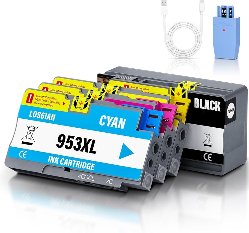 خراطيش طابعة متعددة الحزم 953XL متوافقة مع طابعات HP Officejet Pro 8715 8710 8730 8720 8725 - Image 1