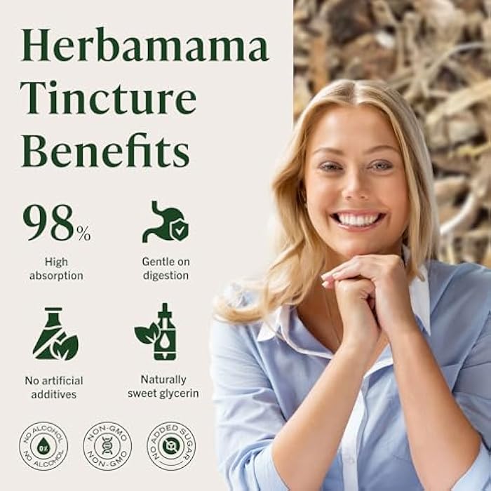HERBAMAMA Butcher's Broom Root Tincture - Vegan Leg Support with Ruscus Aculeatus Extract Drops - Non-GMO, Alcohol & Sugar-Free Butcher's Broom Supplement, 42-Day Supply - Image 5