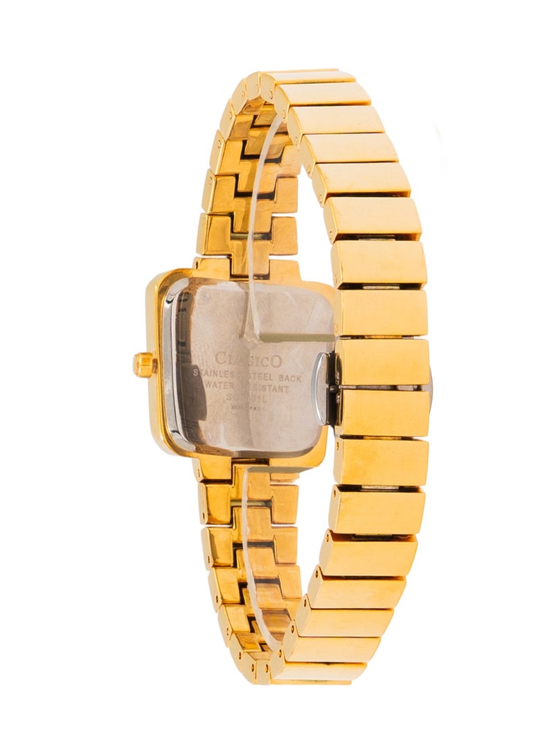 Clasico Elenor Gold-Tone Square Dial Watch - Elegant Women's Bracelet Timepiece ⏱️🌿 - Image 4