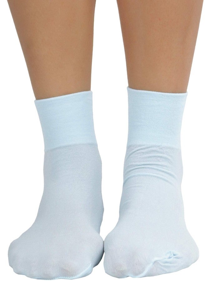 ToBeInStyle Women’s Classic Opaque Nylon Anklet Fashion Novelty Socks - Baby Blue - One Size Regular - Image 4