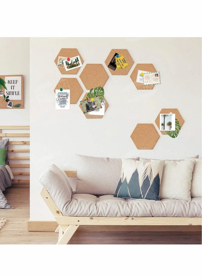5 Pack Cork Bulletin Board with 40 Push Pins Small Cork Notice Board Cork Board Tiles Self Adhesive Cork Memo Board for Home,Office and School
