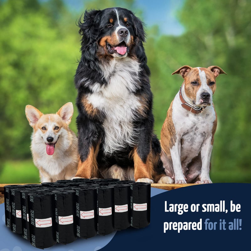 Reli. Dog Poop Bags w/Holder (360 Pack - 24 Rolls) | Leash Clip Dispenser | 9x13" Large Dog Bag for Poop | Black Pet Waste Carrier Refills w/Clip Dispenser | Unscented, Leak Proof - Image 5