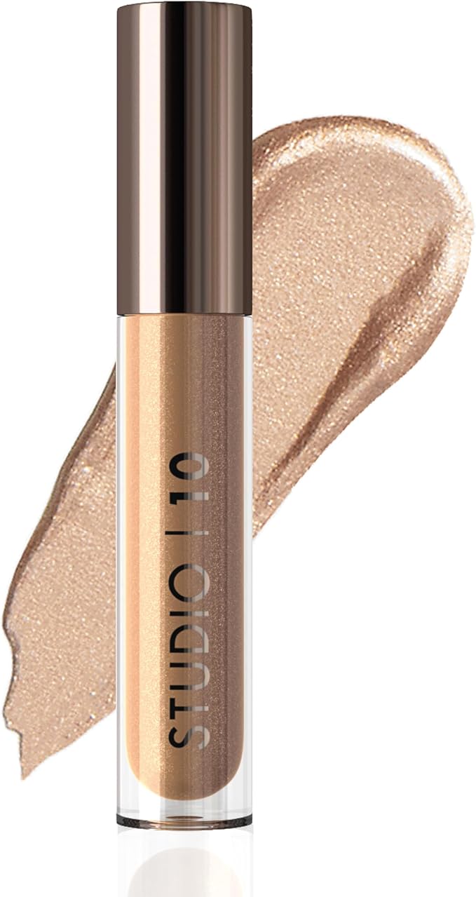 Studio 10 Liquid Foil IRadiance Shimmer Eyeshadow with Moisture Boosting and LongWearing Formula Metallic Eyeshadow Liquid in Shade Mink - Image 1