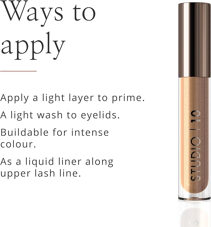 Studio 10 Liquid Foil IRadiance Shimmer Eyeshadow with Moisture Boosting and LongWearing Formula Metallic Eyeshadow Liquid in Shade Mink - Image 5