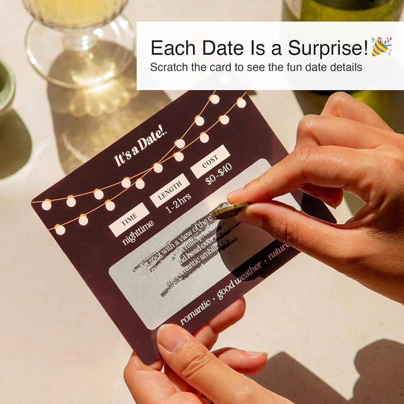 It's a Date! , 40 Fun and Romantic Scratch Off Date Night Ideas for Him, Her, Girlfriend, Boyfriend, Wife, Husband & Couples, Valentine's Gift for Men and Women - Image 4