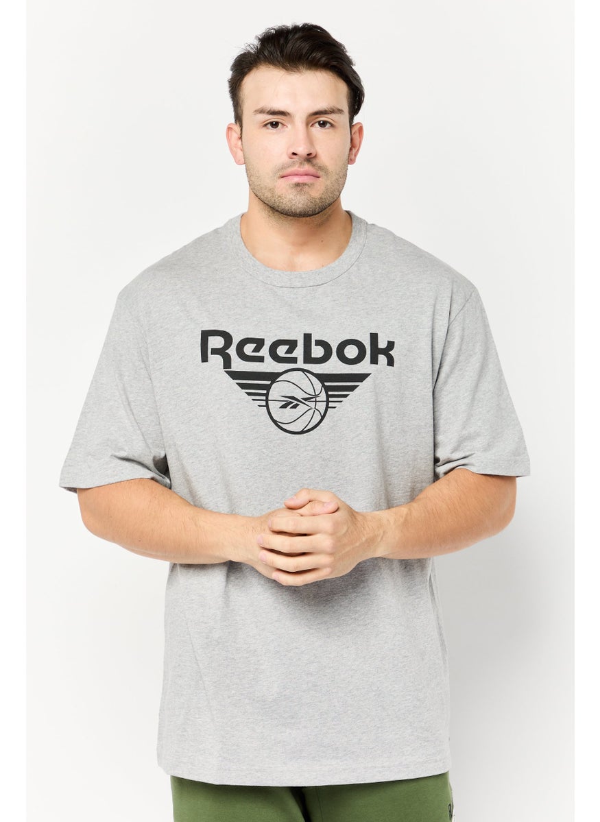 Reebok Men Sportswear Fit Short Sleeve Outdoor T-Shirts, Grey  - Image 1