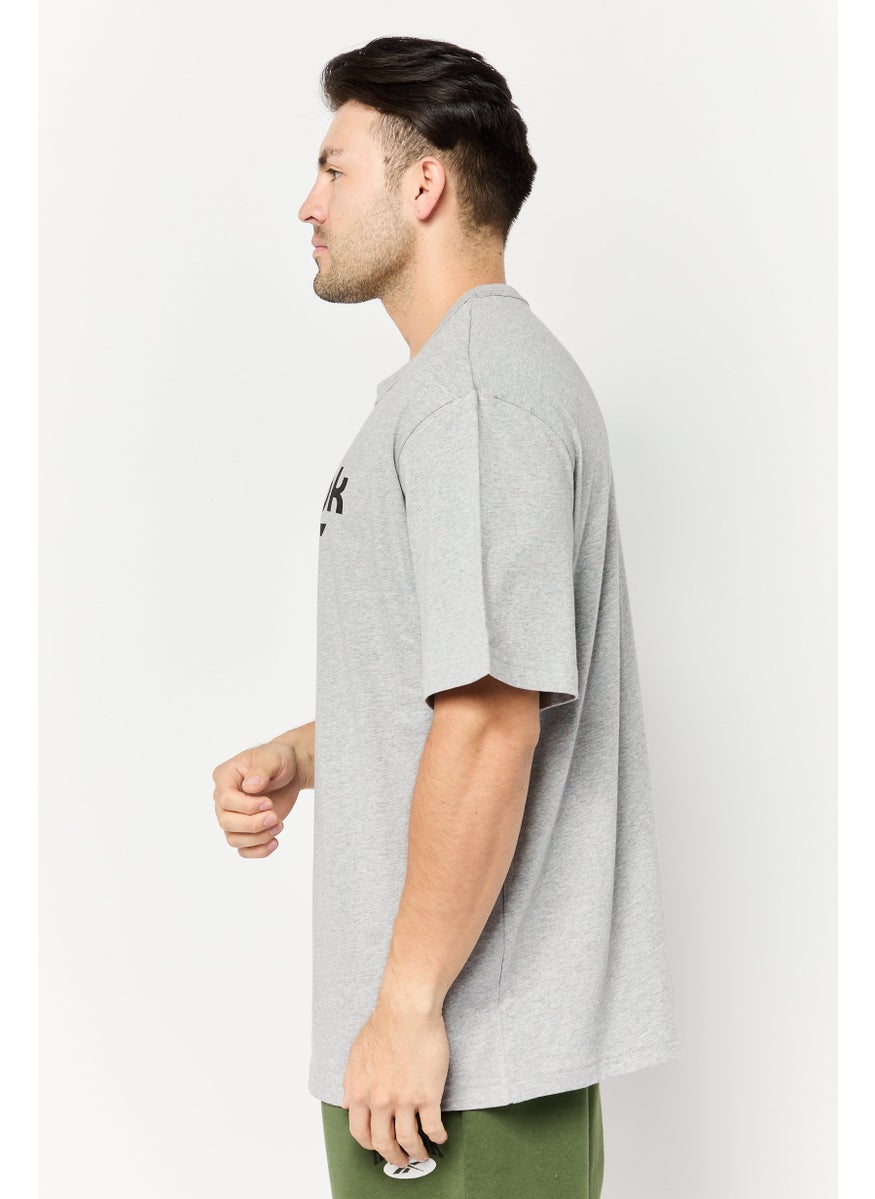Reebok Men Sportswear Fit Short Sleeve Outdoor T-Shirts, Grey  - Image 3