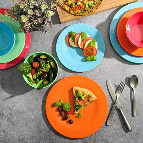 Gibson Home Brist Melamine Plastic Dinnerware Set, Service for Four (12pcs), Assorted II - Image 5