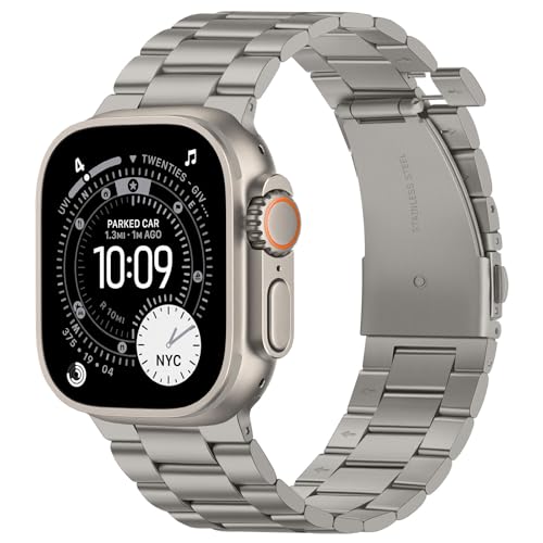 Suphart No Tool Needed Bands Compatible with Apple Watch Band 49mm 46mm 45mm 44mm 42mm for Men Women, Detachable Metal Strap for iWatch Ultra 3/2/1 Series 11 10 9 8 7 6-1, SE (Titanium) - Image 1