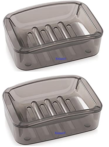 Nimbose® Plastic Soap Dish Set with Box, Soap Dish for Bathroom, 2-Layered Soap Holder Soap-Case Combo Set (Random Colors, Pack of 2) - Image 4