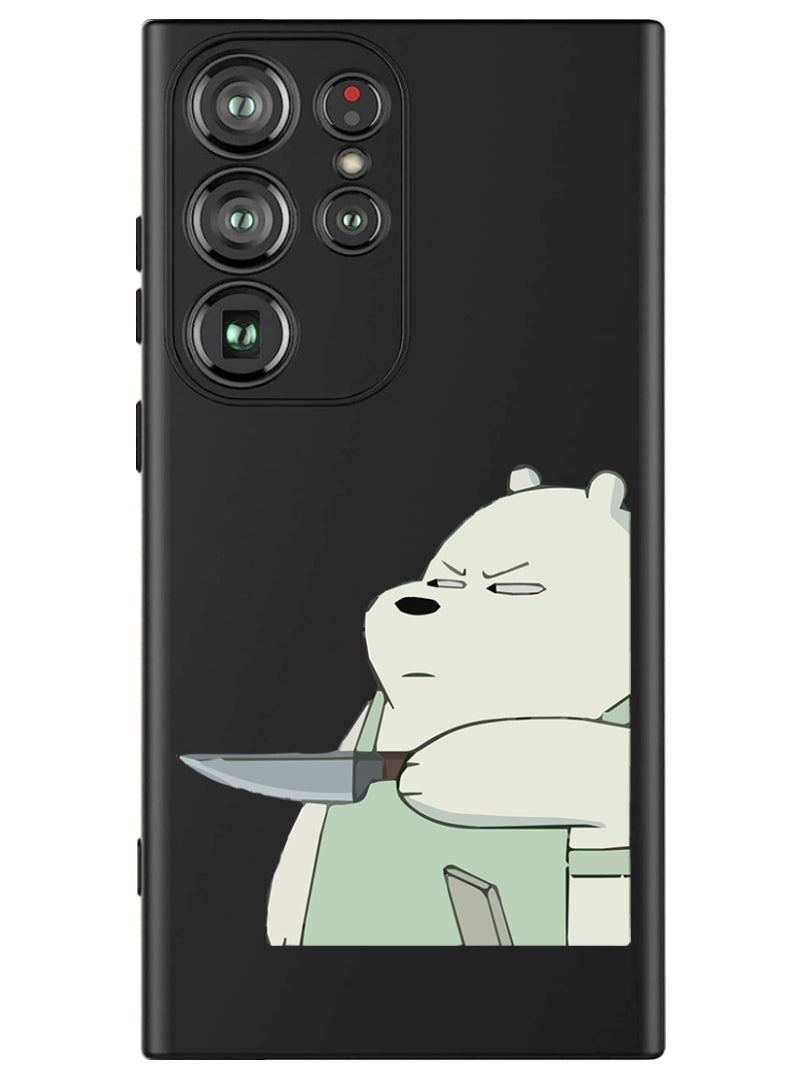 Theodor Protective Slim Fit Case Liquid Silicone Cover with Full Body Protection Anti-Scratch Shockproof Case For Samsung Galaxy S24 Ultra (Black) - Dont touch my Bag - Image 1