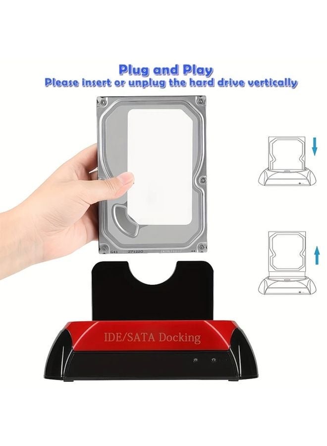 محطة إرساء لأقراص USB الصلبة مع قارئ مزدوج الفتحة لأقراص SATA IDE HDD SSD مقاس 2.5 و3.5 بوصة - Image 4